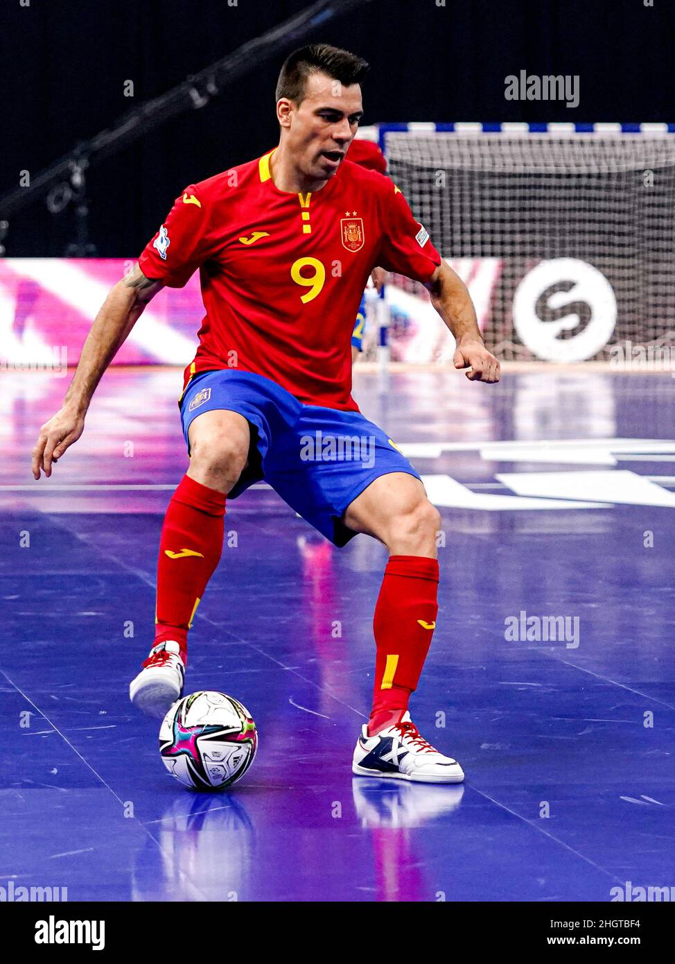 GRONINGEN, NETHERLANDS - JANUARY 22: Sergio Lozano of Spain during the Men's Futsal Euro 2022 Group D match between Spain and the Bosnia and Herzegovina at the Martiniplaza on January 22, 2022 in Groningen, Netherlands (Photo by Andre Weening/Orange Pictures) Stock Photo