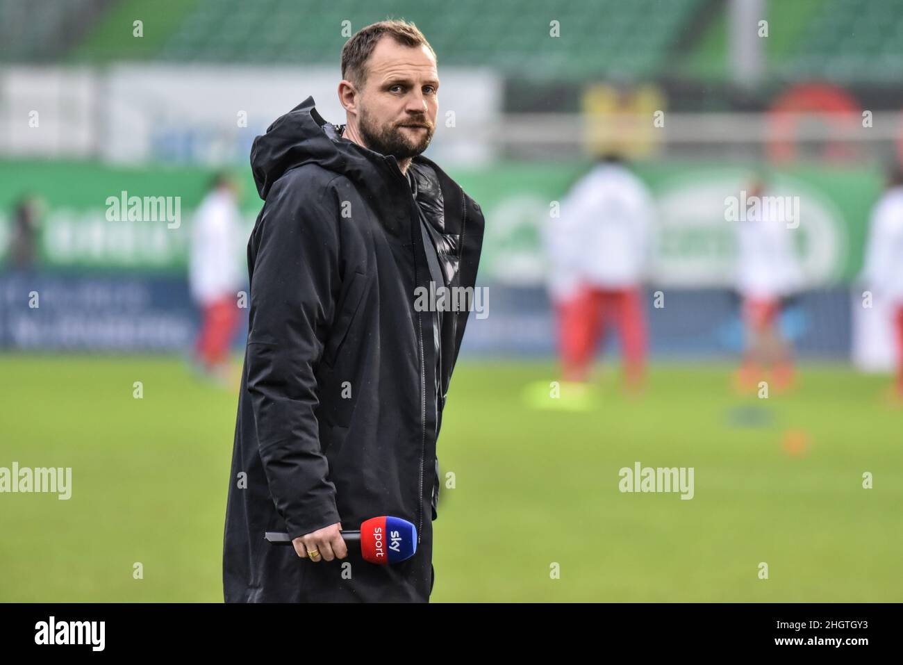 Germany ,Fuerth, Sportpark Ronhof Thomas Sommer - 22 Jan 2022 - Fussball, 1.Bundesliga - SpVgg Greuther Fuerth vs. FSV Mainz 05  Image: Trainer Bo Svensson (Mainz) during his SKY pregame interview.  DFL regulations prohibit any use of photographs as image sequences and or quasi-video Stock Photo