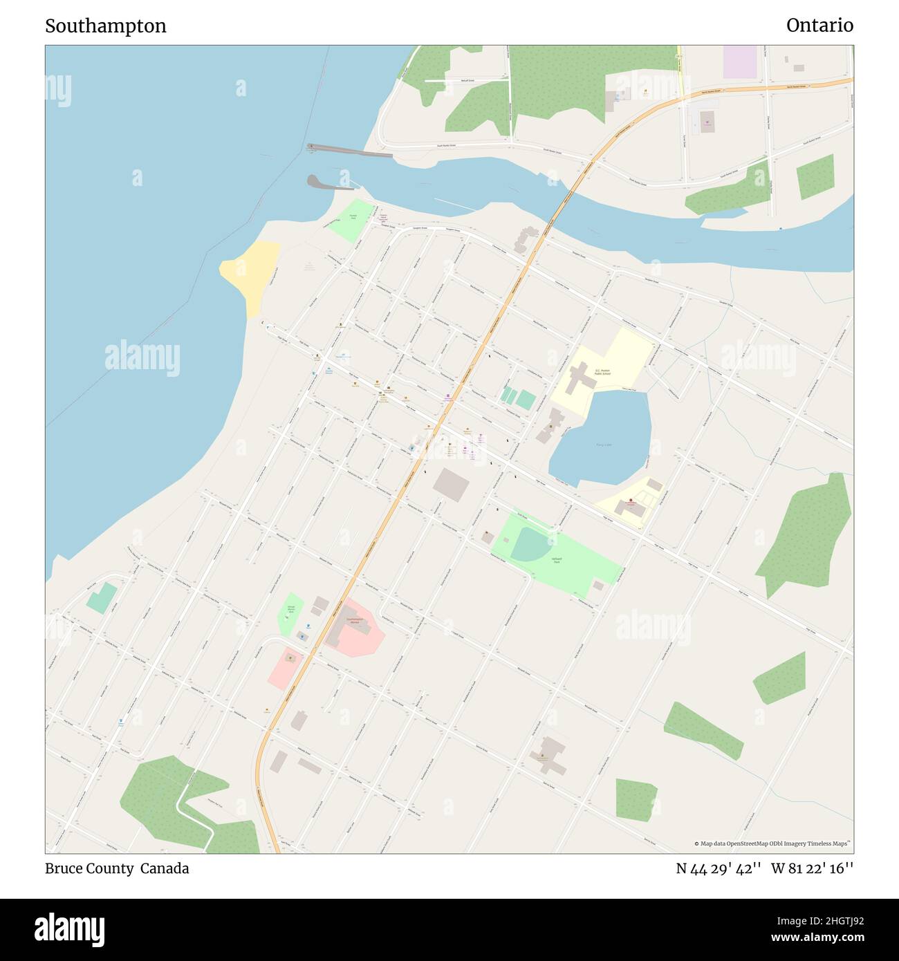 Map Of Southampton Ontario Southampton, Bruce County, Canada, Ontario, N 44 29' 42'', W 81 22' 16'',  Map, Timeless Map Published In 2021. Travelers, Explorers And Adventurers  Like Florence Nightingale, David Livingstone, Ernest Shackleton, Lewis And