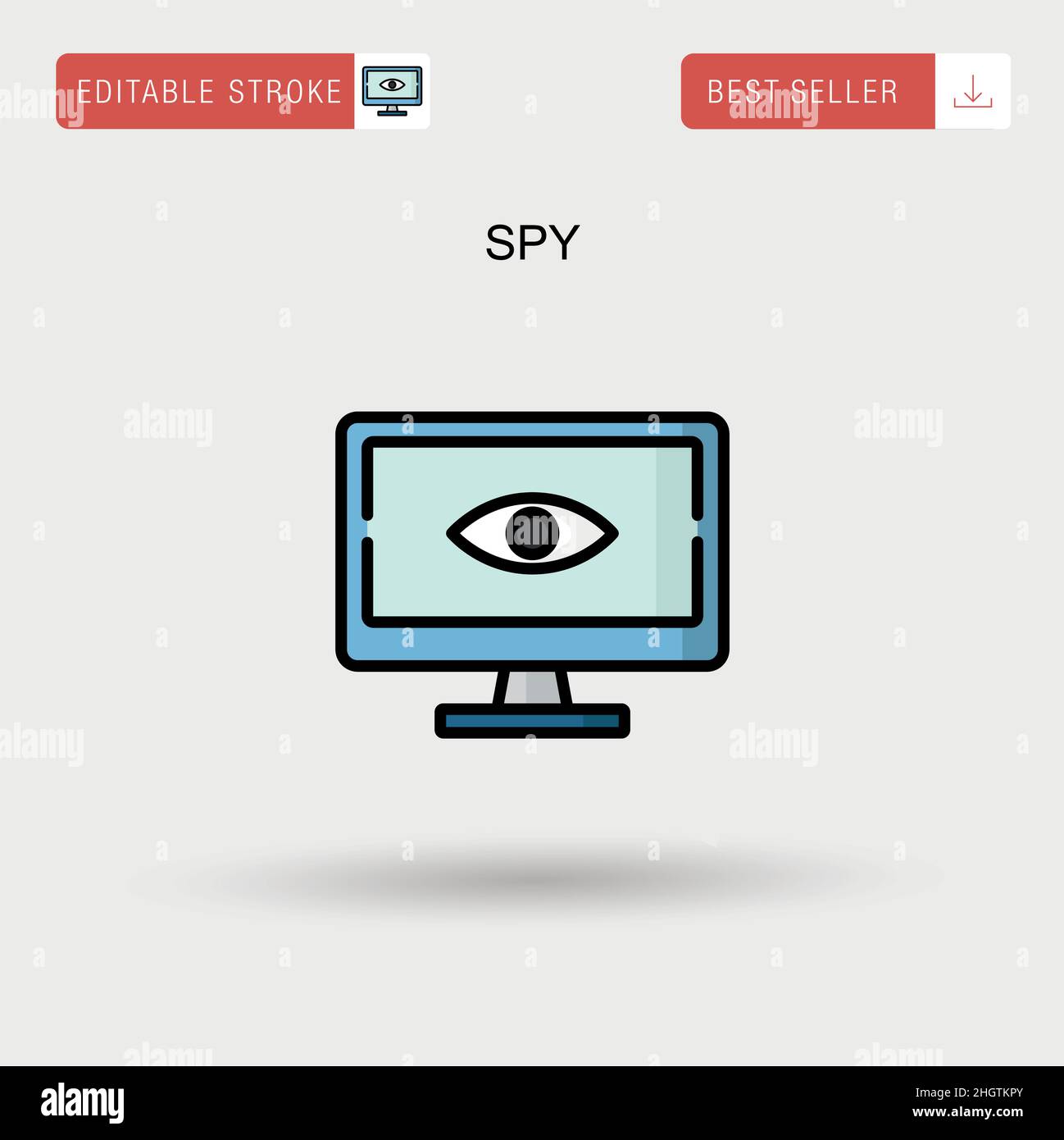 Spy Simple vector icon. Stock Vector