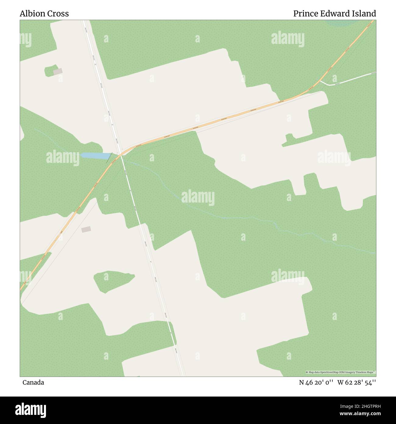 Albion Cross, Canada, Prince Edward Island, N 46 20' 0'', W 62 28' 54'', map, Timeless Map