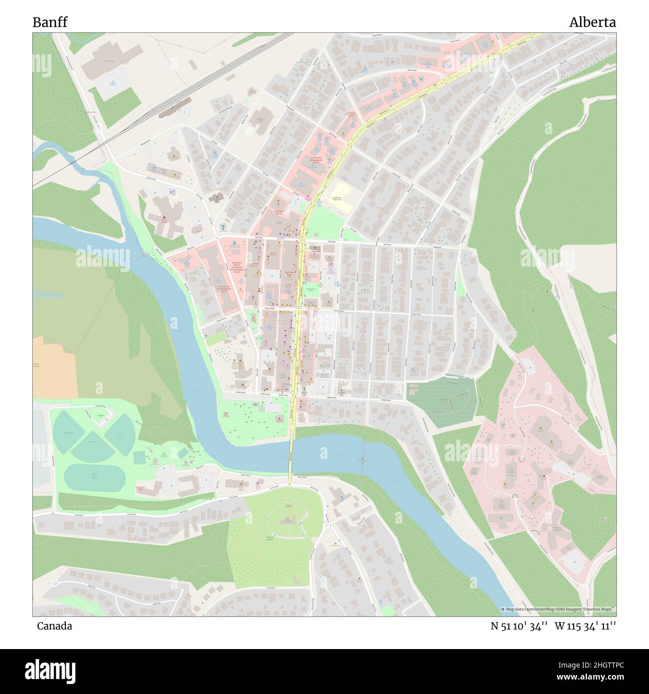 Map Of Banff Townsite Map Of Banff Alberta High Resolution Stock Photography And Images - Alamy