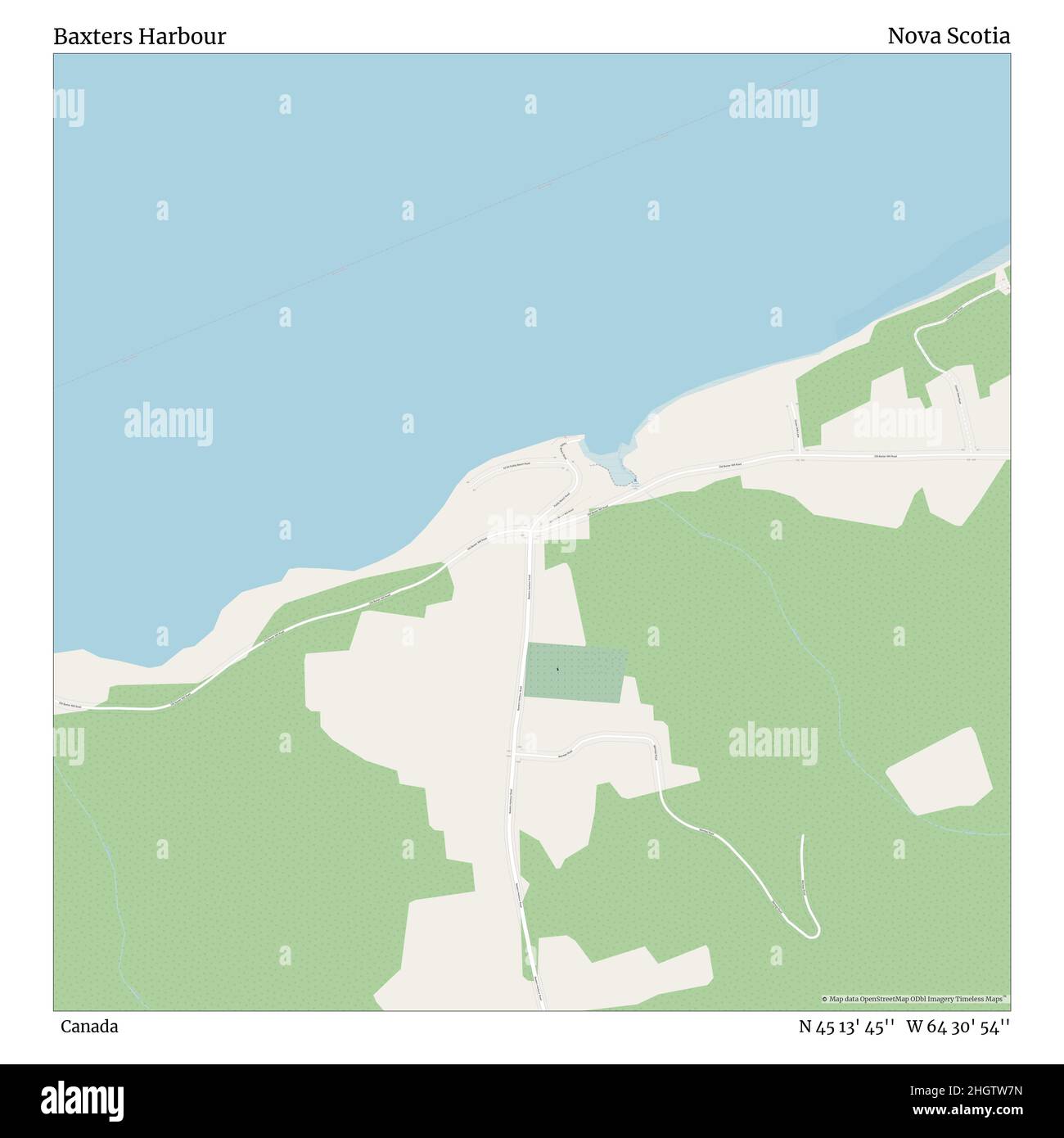 Baxters Harbour, Canada, Nova Scotia, N 45 13' 45'', W 64 30' 54'', map, Timeless Map published in 2021. Travelers, explorers and adventurers like Florence Nightingale, David Livingstone, Ernest Shackleton, Lewis and Baxters Harbour, Canada, Nova Scotia, N 45 13' 45'', W 64 30' 54'', map, Timeless Map published in 2021. Travelers, explorers and adventurers like Florence Nightingale, David Livingstone, Ernest Shackleton, Lewis and