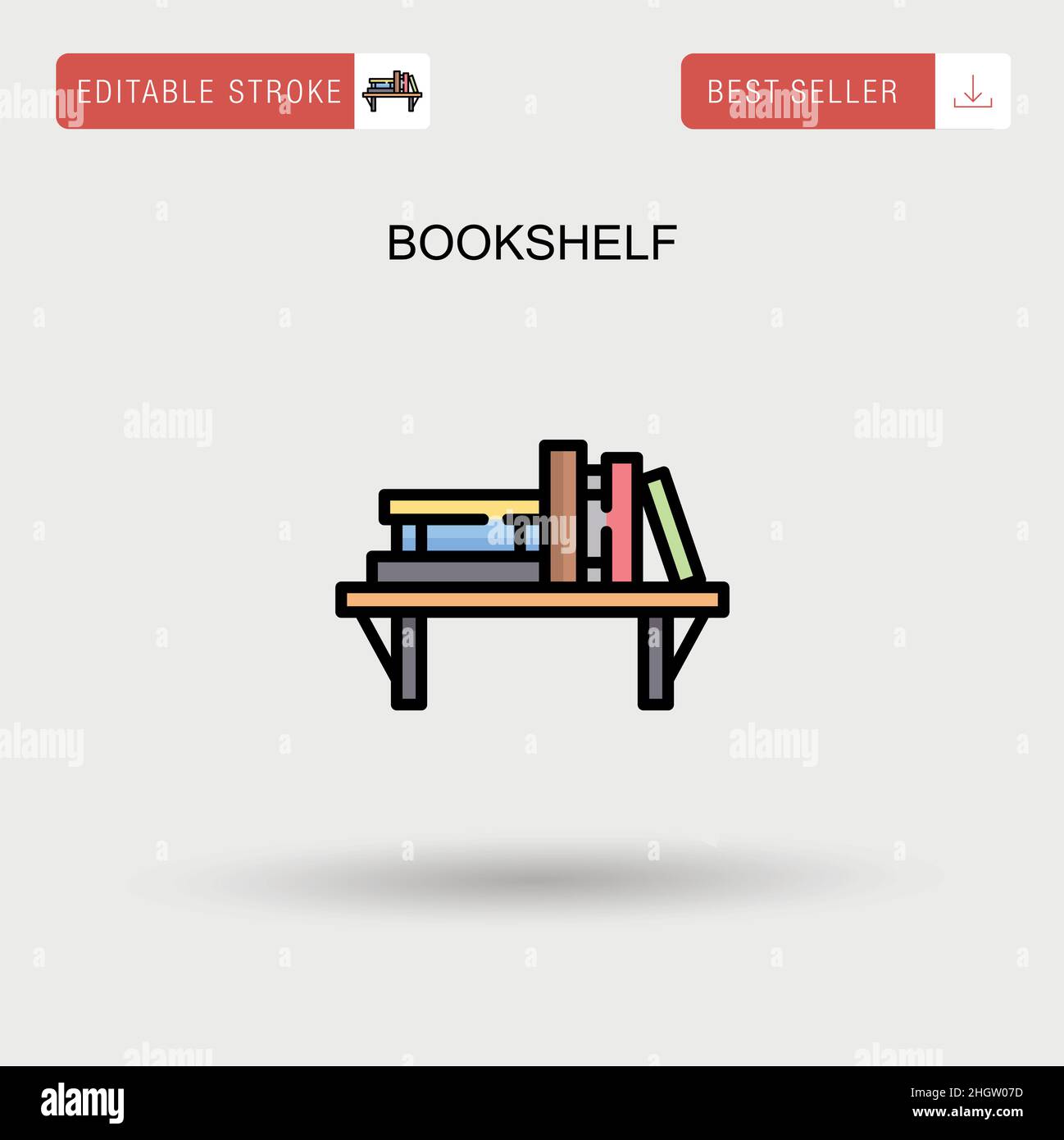Bookshelf Simple vector icon Stock Vector Image & Art - Alamy