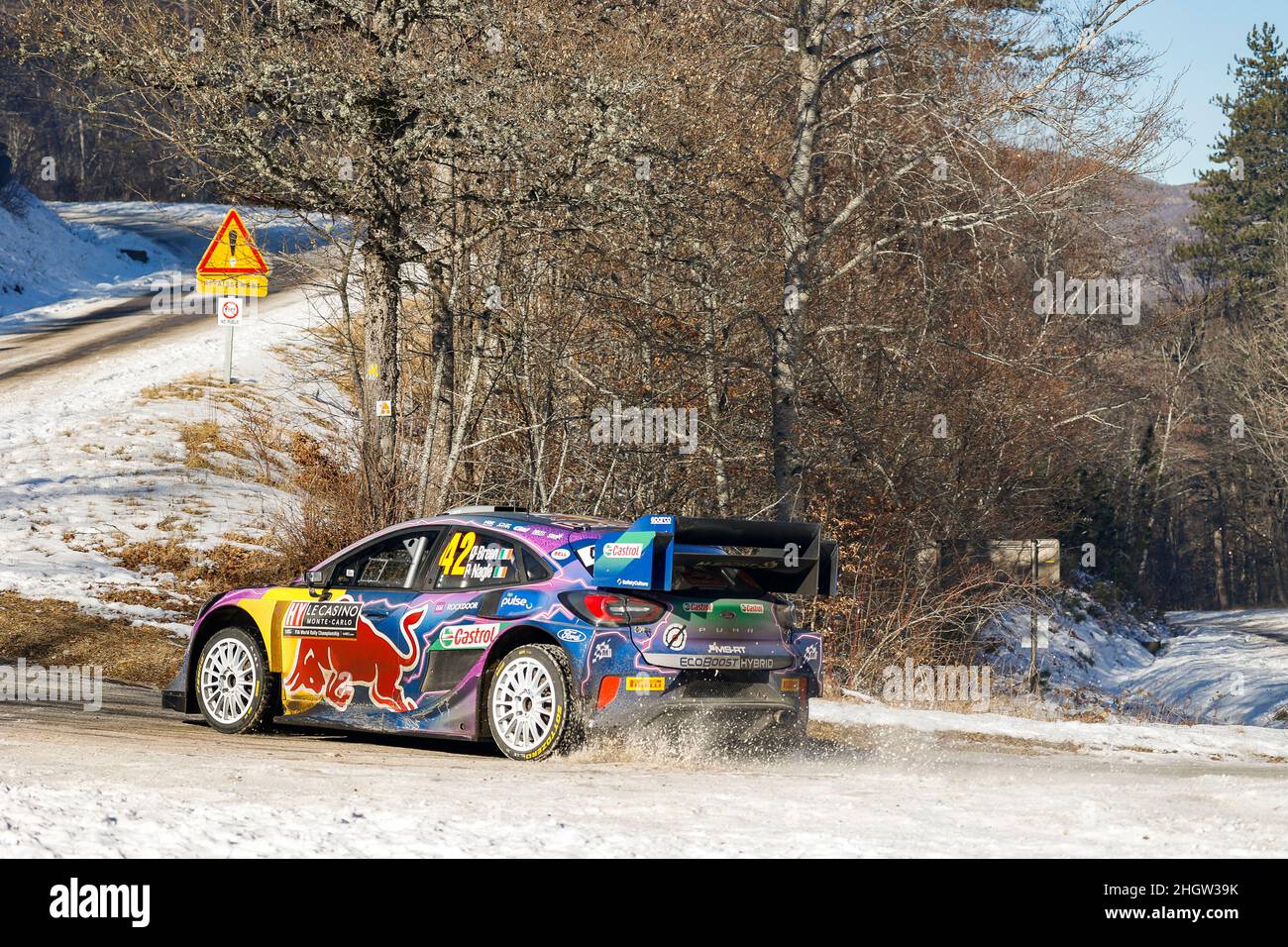 42 Craig BREEN (IRL), Paul NAGLE (IRL), M-SPORT FORD WORLD RALLY TEAM FORD,  Puma Rally1, action during the 2022 WRC World Rally Car Championship, 90th  edition of the Monte Carlo rally from
