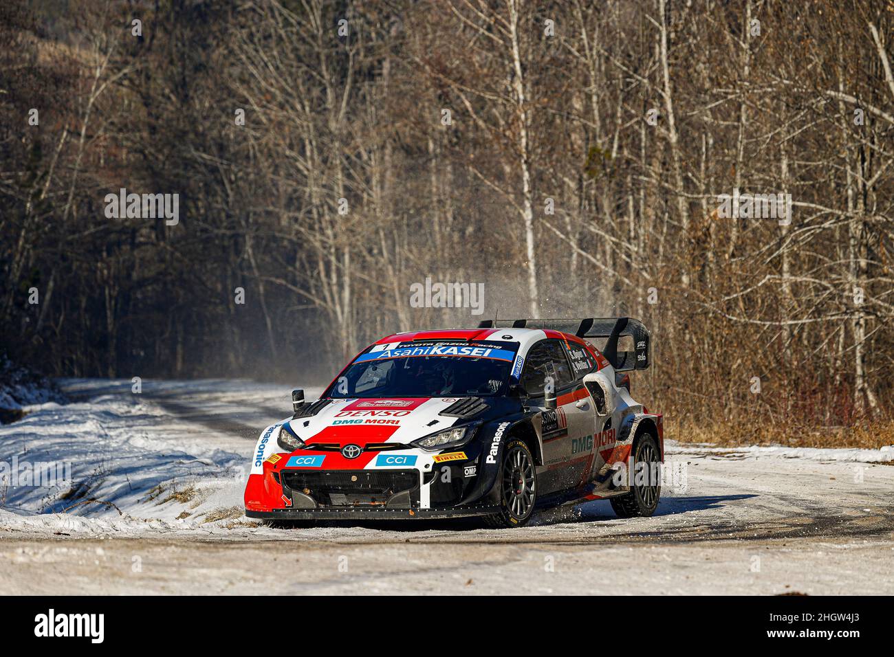 01 Sebastien Ogier Fra Benjamin Veillas Fra Toyota Gazoo Racing Wrt Toyota Gr Yaris Rally1 Action During The 22 Wrc World Rally Car Championship 90th Edition Of The Monte Carlo Rally From