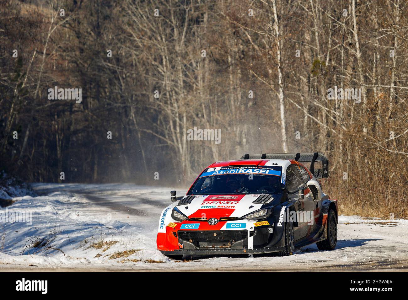 01 Sebastien Ogier Fra Benjamin Veillas Fra Toyota Gazoo Racing Wrt Toyota Gr Yaris Rally1 Action During The 22 Wrc World Rally Car Championship 90th Edition Of The Monte Carlo Rally From
