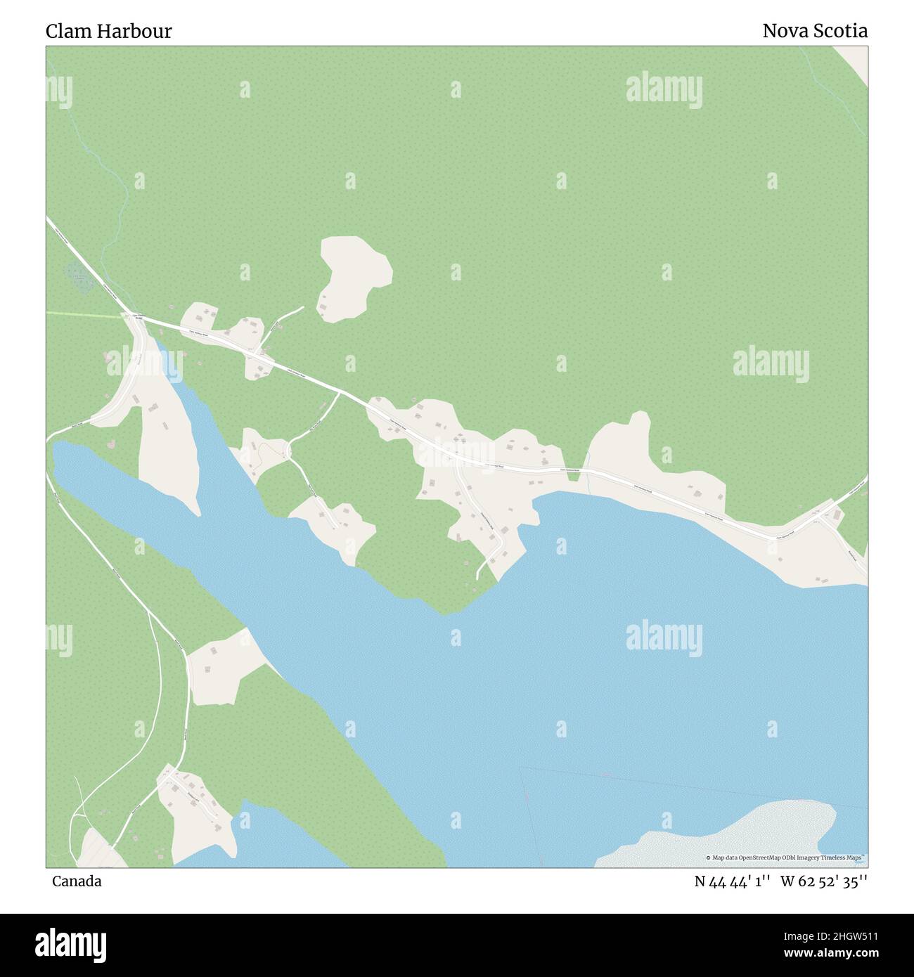 Clam Harbour, Canada, Nova Scotia, N 44 44' 1'', W 62 52' 35'', map