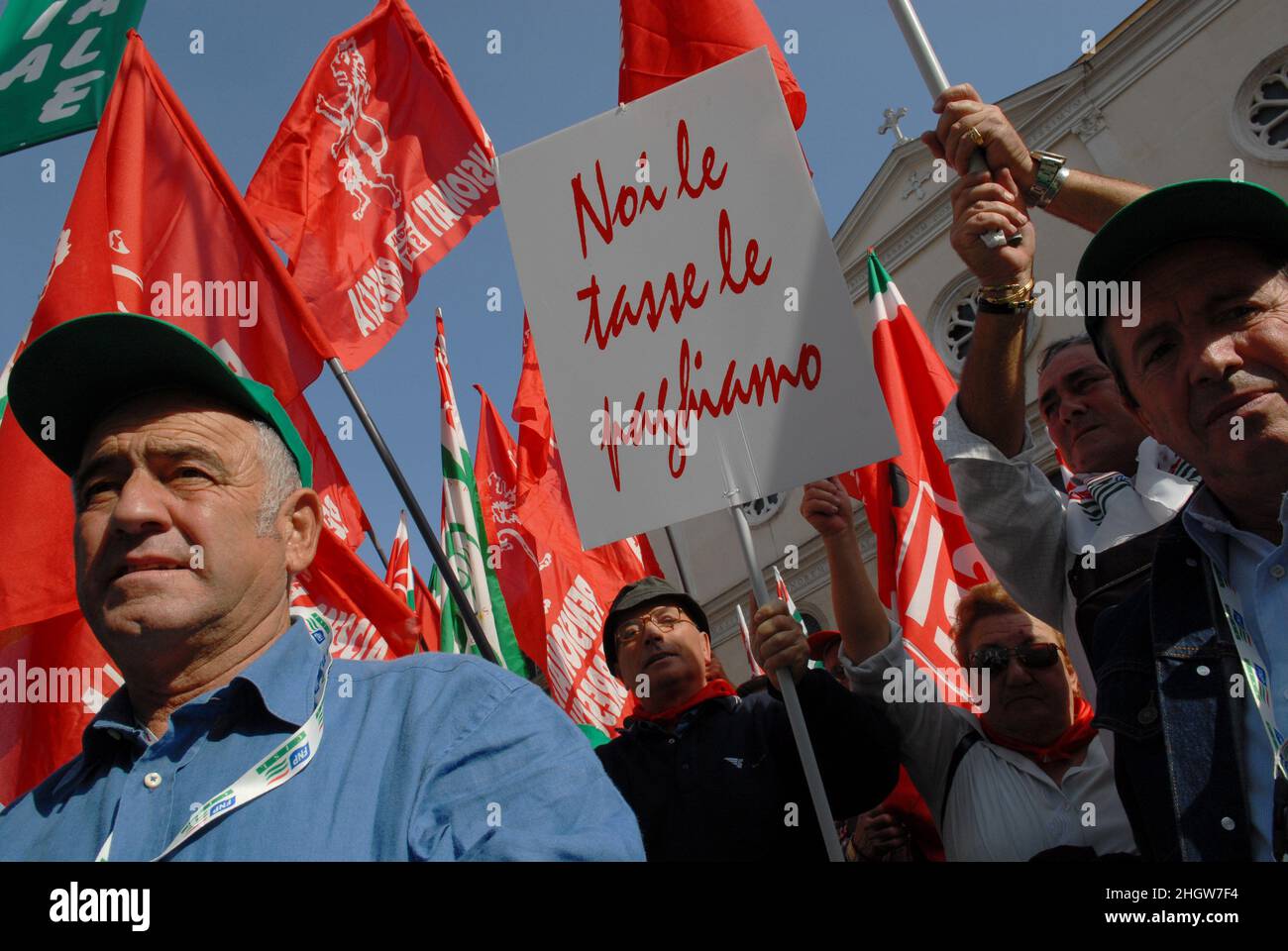 Rome, Italy 30/10/2006: Pensioners demonstration called by CGIL CISL UIL trade union, piazza Navona. © Andrea Sabbadini Stock Photo