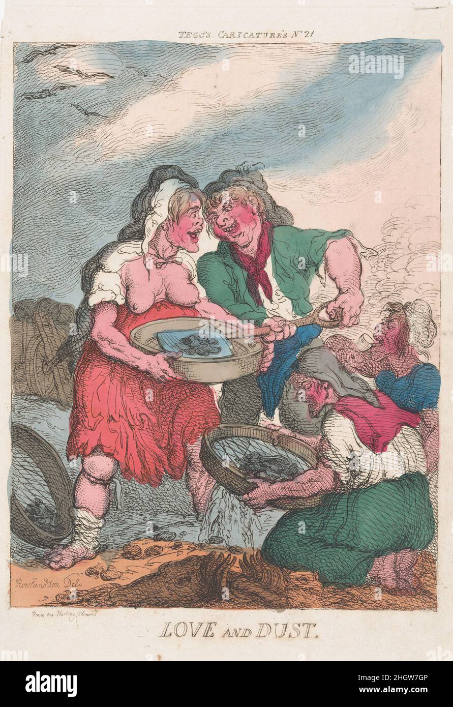 Love and Dust 1810 Thomas Rowlandson. Love and Dust. Thomas Rowlandson (British, London 1757–1827 London). 1810. Hand-colored etching. Thomas Tegg (British, 1776–1846). Prints Stock Photo