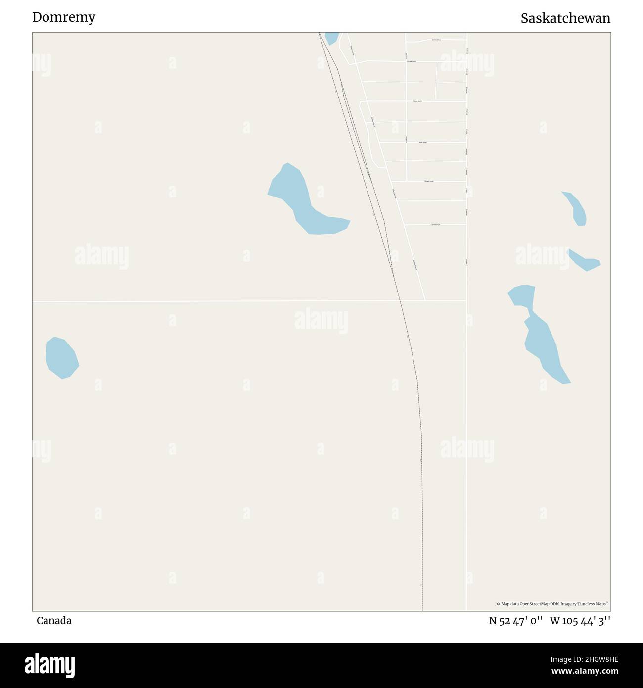 Domremy, Canada, Saskatchewan, N 52 47' 0'', W 105 44' 3'', map