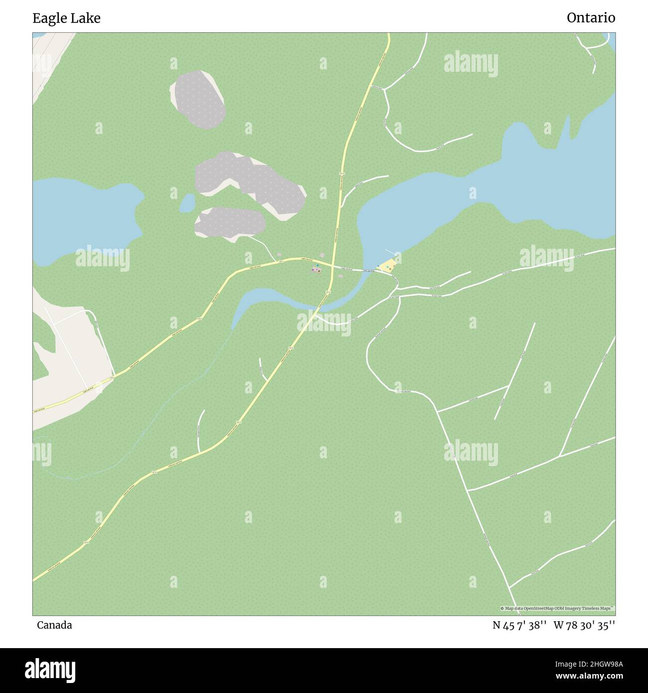 Eagle Lake, Canada, Ontario, N 45 7' 38'', W 78 30' 35'', map, Timeless