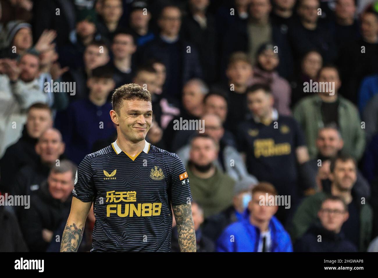Leeds, UK. 22nd Jan, 2022. Kieran Trippier #15 of Newcastle United during the gameduring the Premier League fixture Leeds United vs Newcastle United at Elland Road, Leeds, UK, 22nd January 2022 Credit: News Images /Alamy Live News Stock Photo