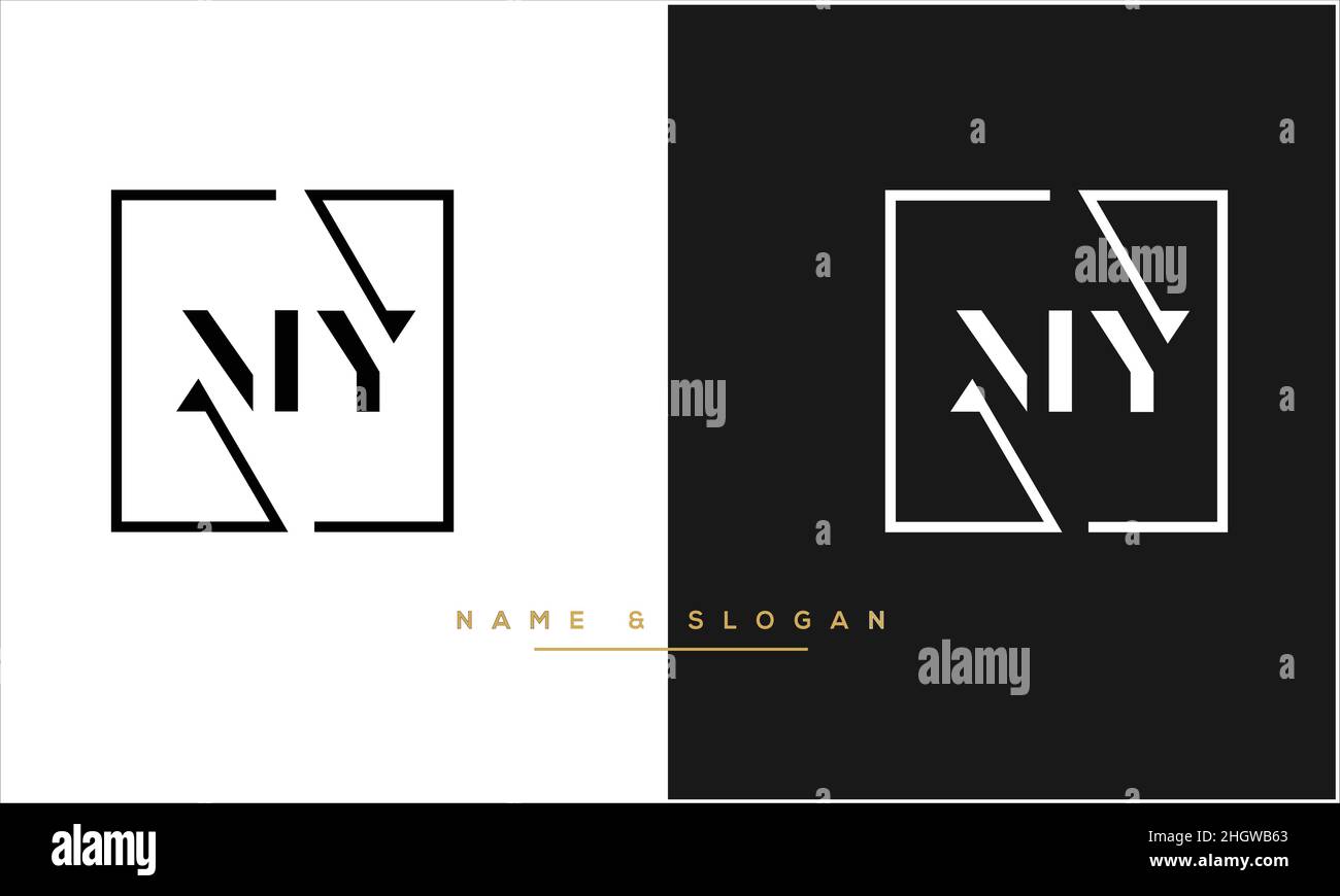 MY, YM Abstract Letters Logo monogram Stock Vector