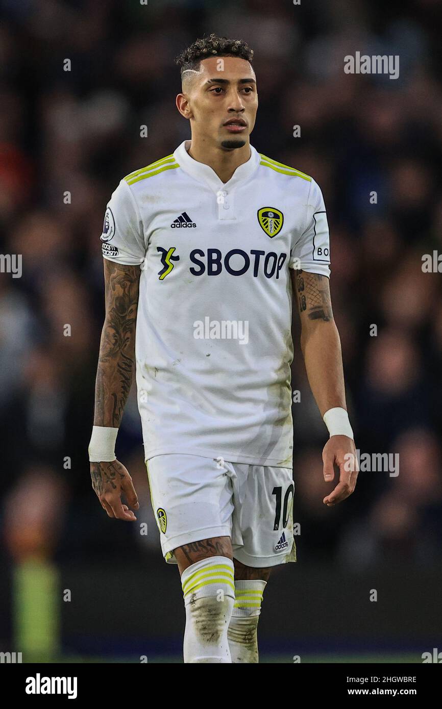 Raphinha #10 of Leeds United during the Premier League fixture Leeds United vs Newcastle United at Elland Road, Leeds, UK. 22nd Jan, 2022. Credit: News Images /Alamy Live News Stock Photo