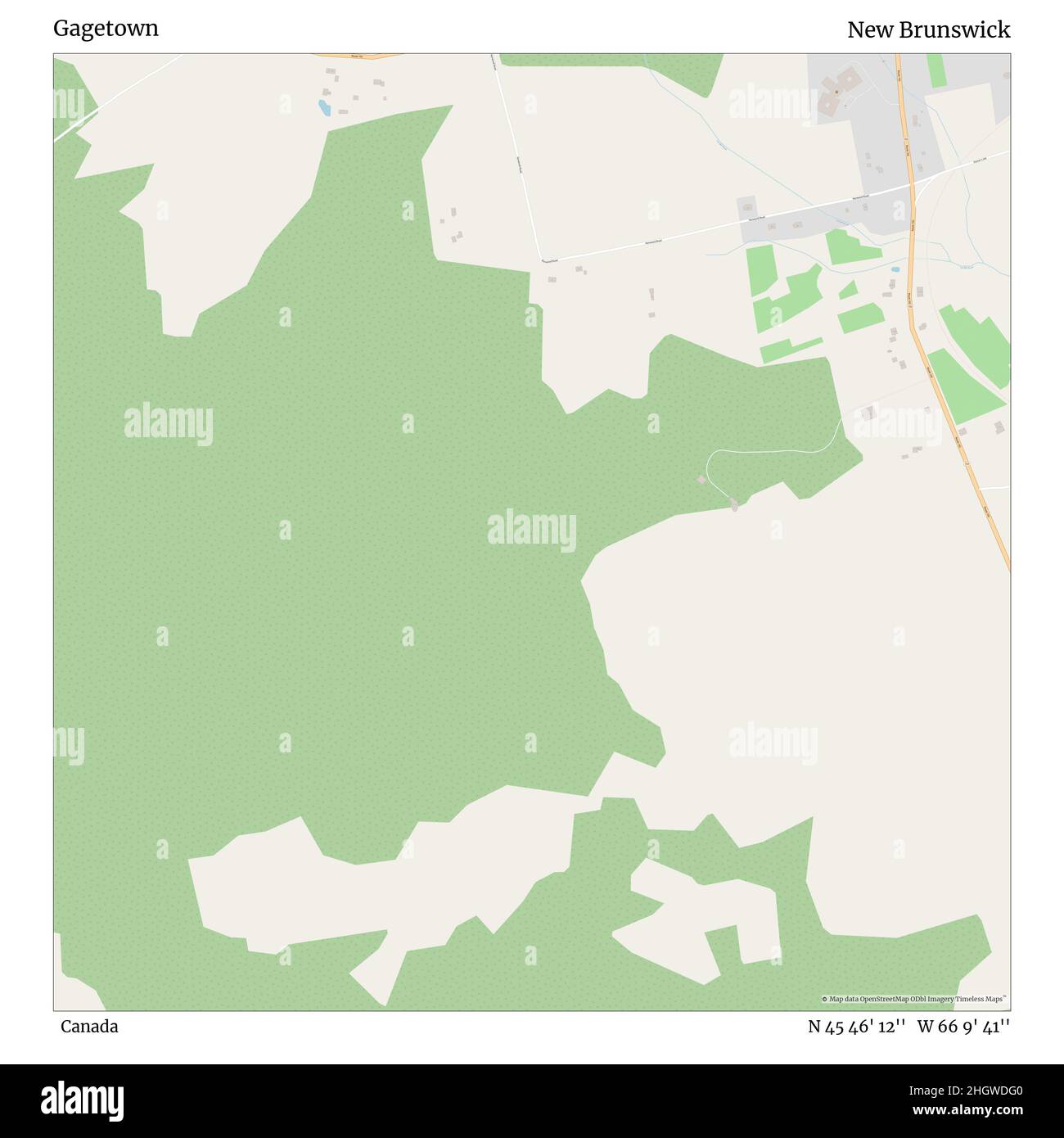 Gagetown, Canada, New Brunswick, N 45 46' 12'', W 66 9' 41'', map