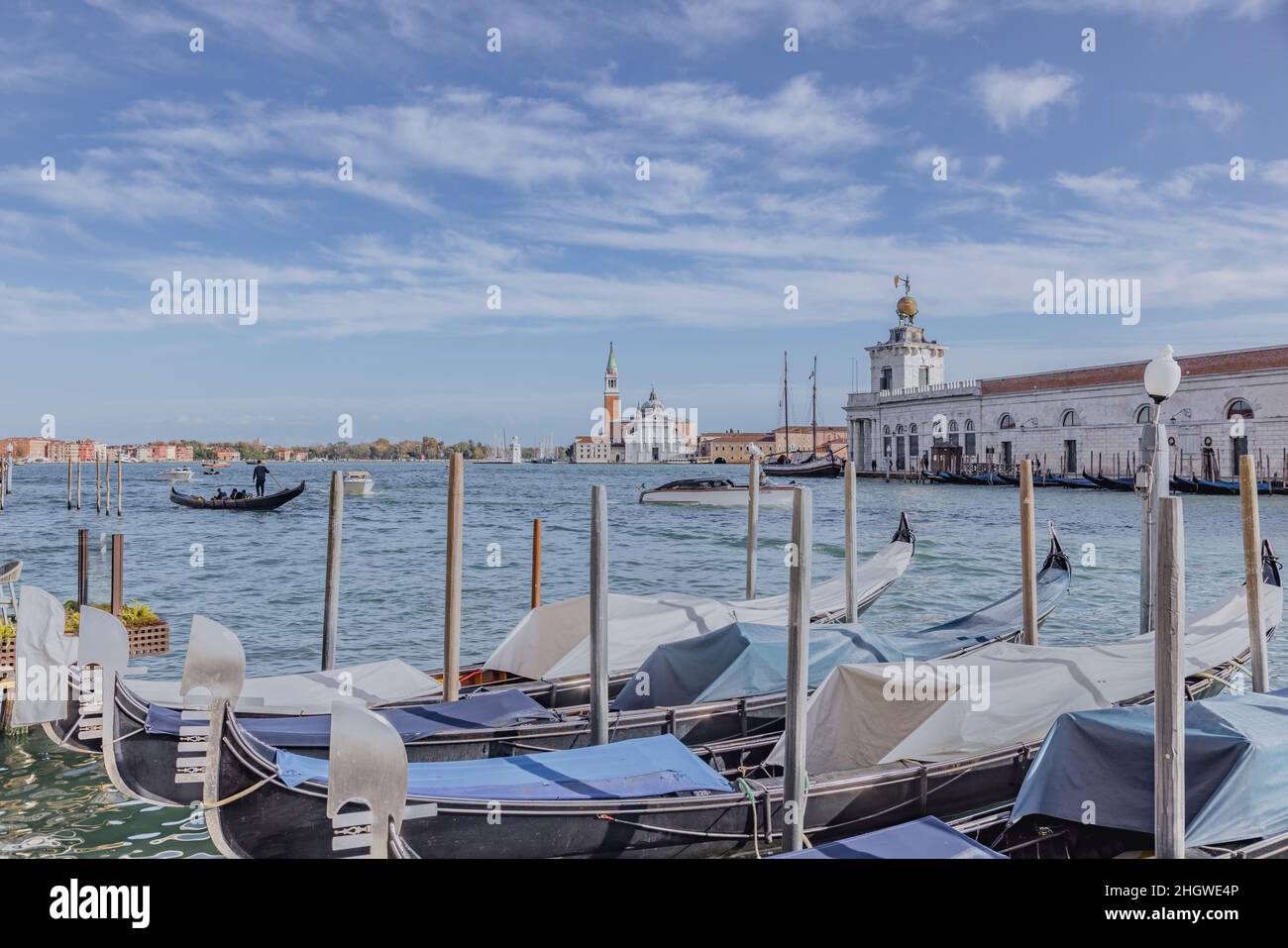 Europe, Italy, Venice, Canale Grande, Gondolas Stock Photo