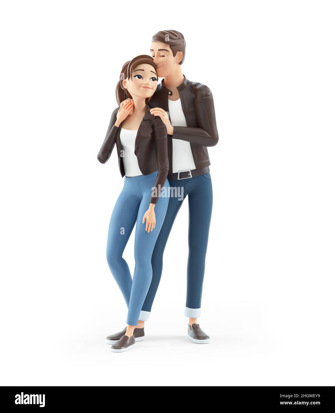 3d cartoon man and woman standing together, illustration isolated on white background Stock Photo - Alamy 3d cartoon man and woman standing together, illustration isolated on white background Stock Photo - Alamy