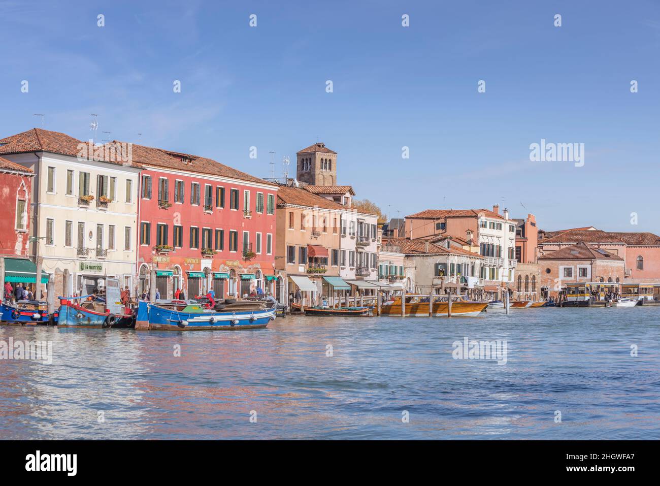 Europe, Italy, Veneto, Venice, Murano, Grand Canal of Murano, Stock Photo
