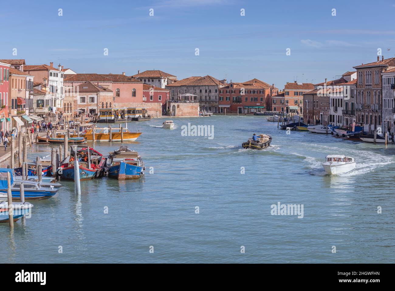 Europe, Italy, Veneto, Venice, Murano, Grand Canal of Murano, Stock Photo