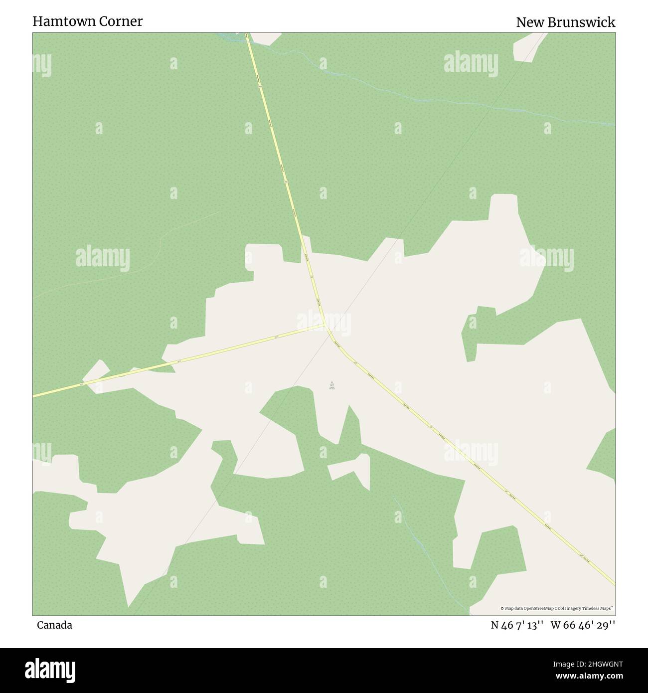 Hamtown Corner, Canada, New Brunswick, N 46 7' 13'', W 66 46' 29'', map