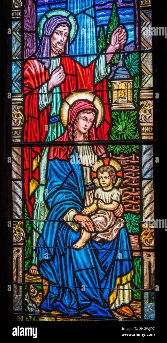 Jesus Christ Family Mary Joseph Stained Glass Trinity Episcopal Parish