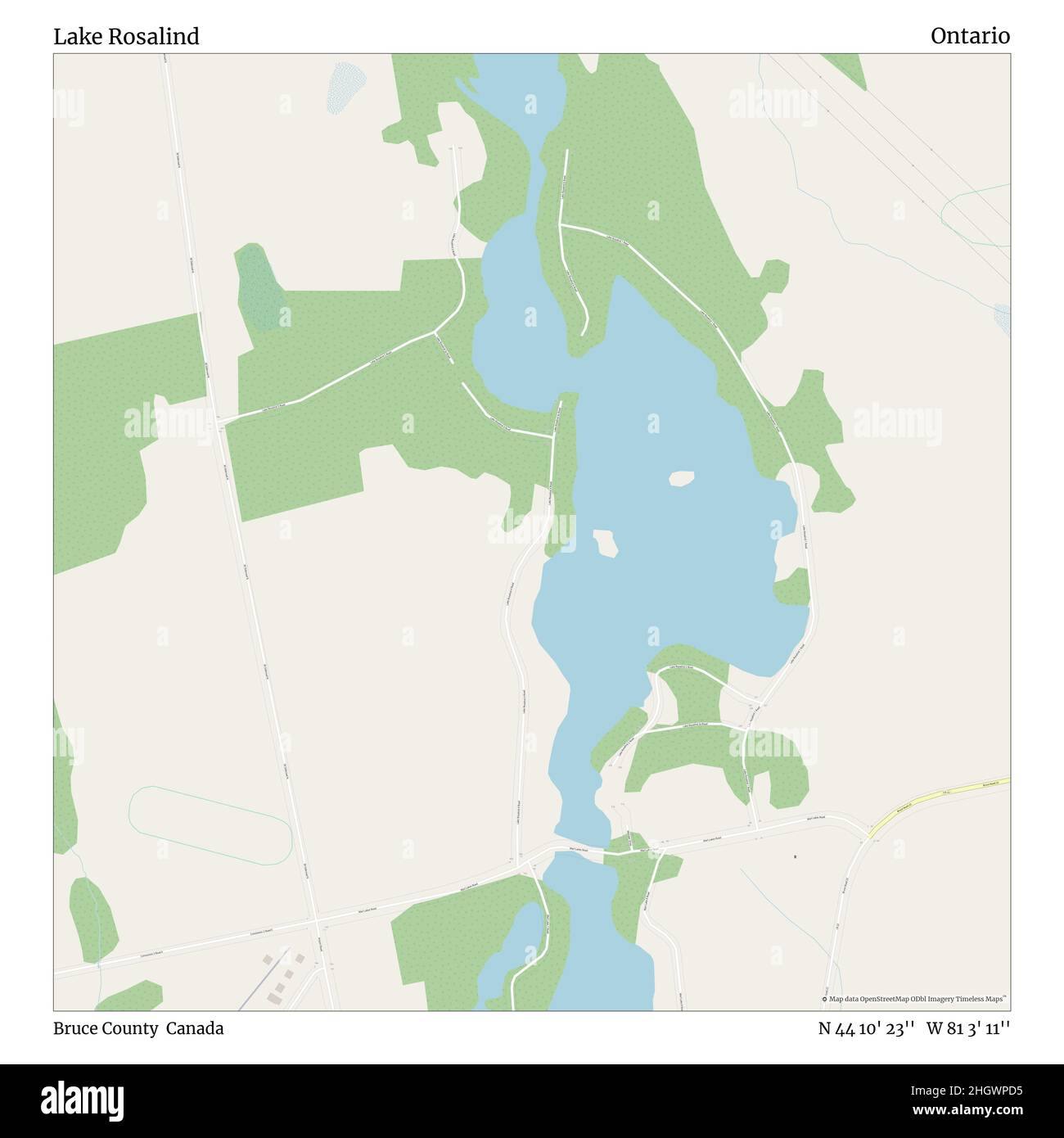 Lake Rosalind, Bruce County, Canada, Ontario, N 44 10' 23'', W 81 3' 11