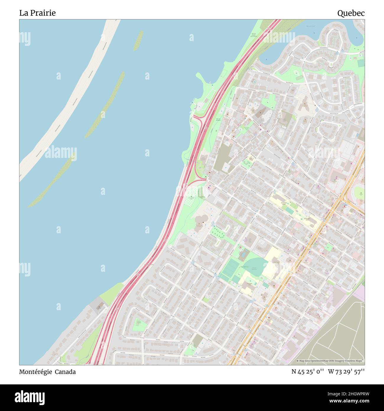 La Prairie Quebec Map La Prairie, Montérégie, Canada, Quebec, N 45 25' 0'', W 73 29' 57'', Map,  Timeless Map Published In 2021. Travelers, Explorers And Adventurers Like  Florence Nightingale, David Livingstone, Ernest Shackleton, Lewis And