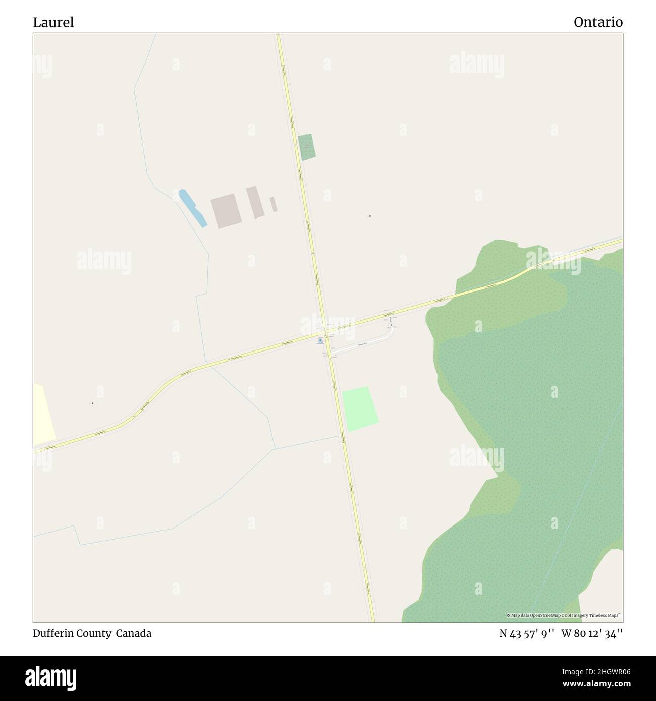 Laurel, Dufferin County, Canada, Ontario, N 43 57' 9'', W 80 12' 34