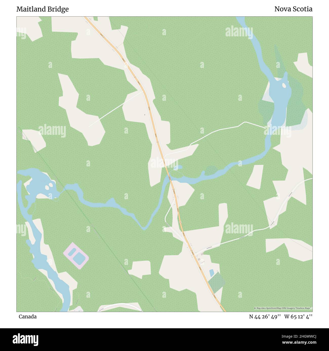 Maitland Nova Scotia Map Maitland Bridge, Canada, Nova Scotia, N 44 26' 49'', W 65 12' 4'', Map,  Timeless Map Published In 2021. Travelers, Explorers And Adventurers Like  Florence Nightingale, David Livingstone, Ernest Shackleton, Lewis And