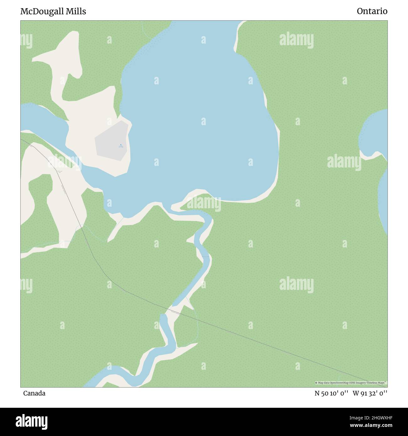 McDougall Mills, Canada, Ontario, N 50 10' 0'', W 91 32' 0'', map