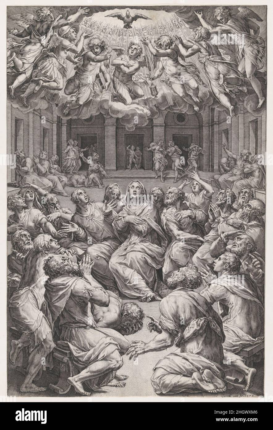 The Pentecost 1574 Cornelis Cort Netherlandish. The Pentecost. Cornelis ...