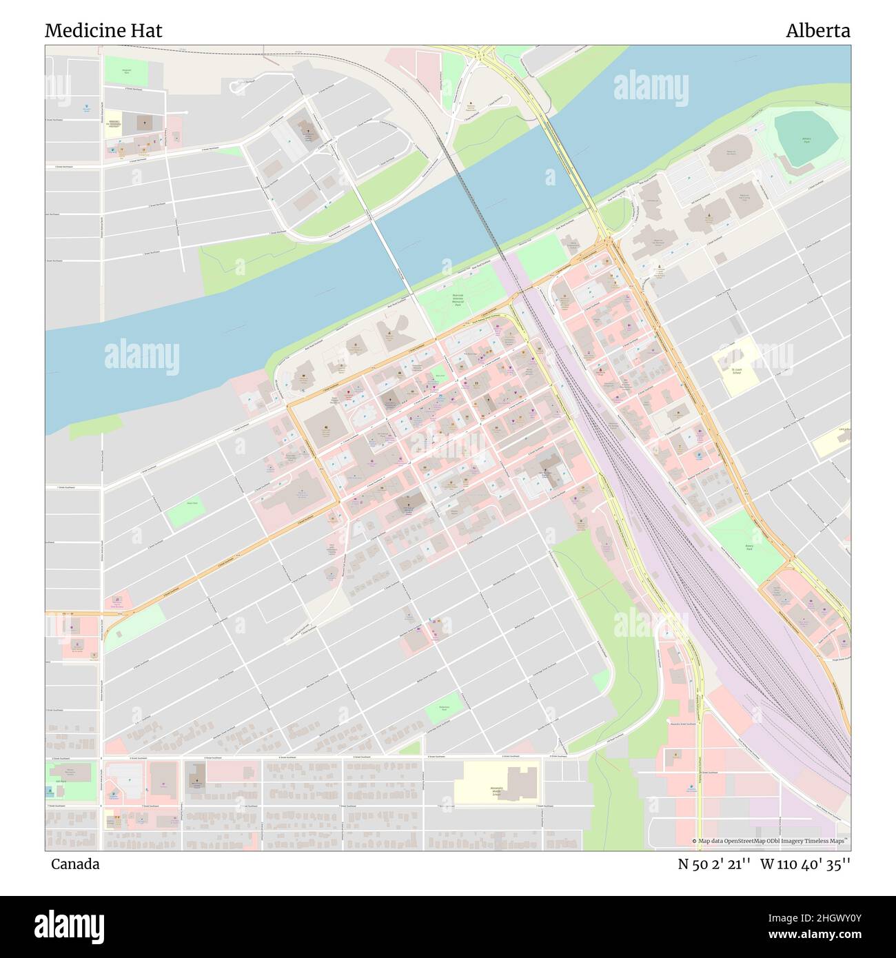 Map of medicine hat alberta Cut Out Stock Images & Pictures Alamy