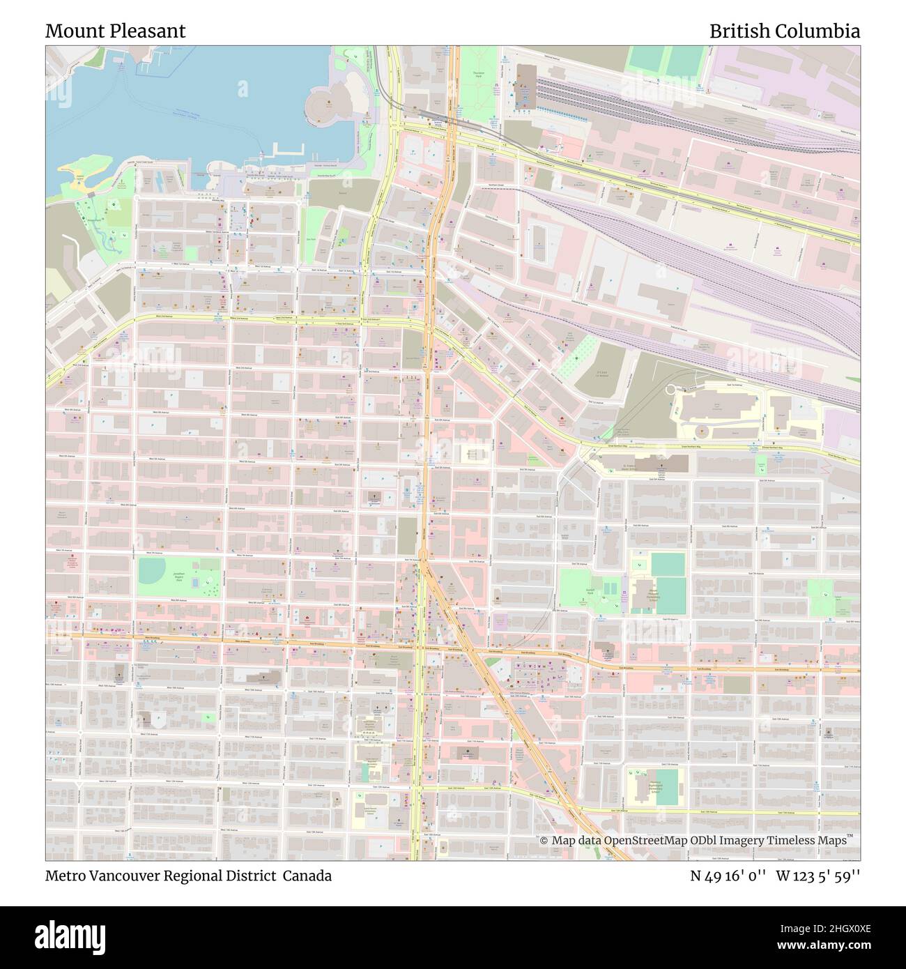 Mount Pleasant Vancouver Map Mount Pleasant, Metro Vancouver Regional District, Canada, British  Columbia, N 49 16' 0'', W 123 5' 59'', Map, Timeless Map Published In 2021.  Travelers, Explorers And Adventurers Like Florence Nightingale, David  Livingstone,
