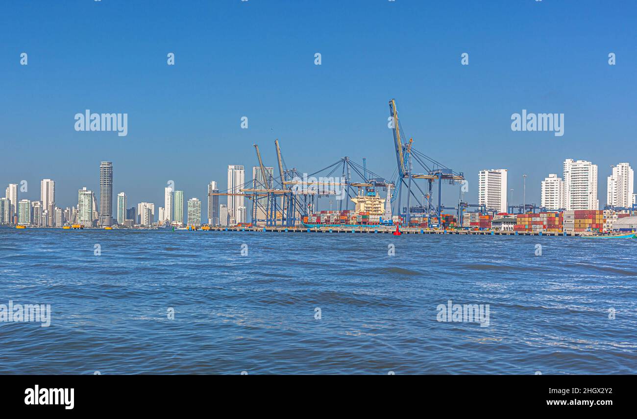 shipping industry, Cartagena de Indias Colombia. Stock Photo
