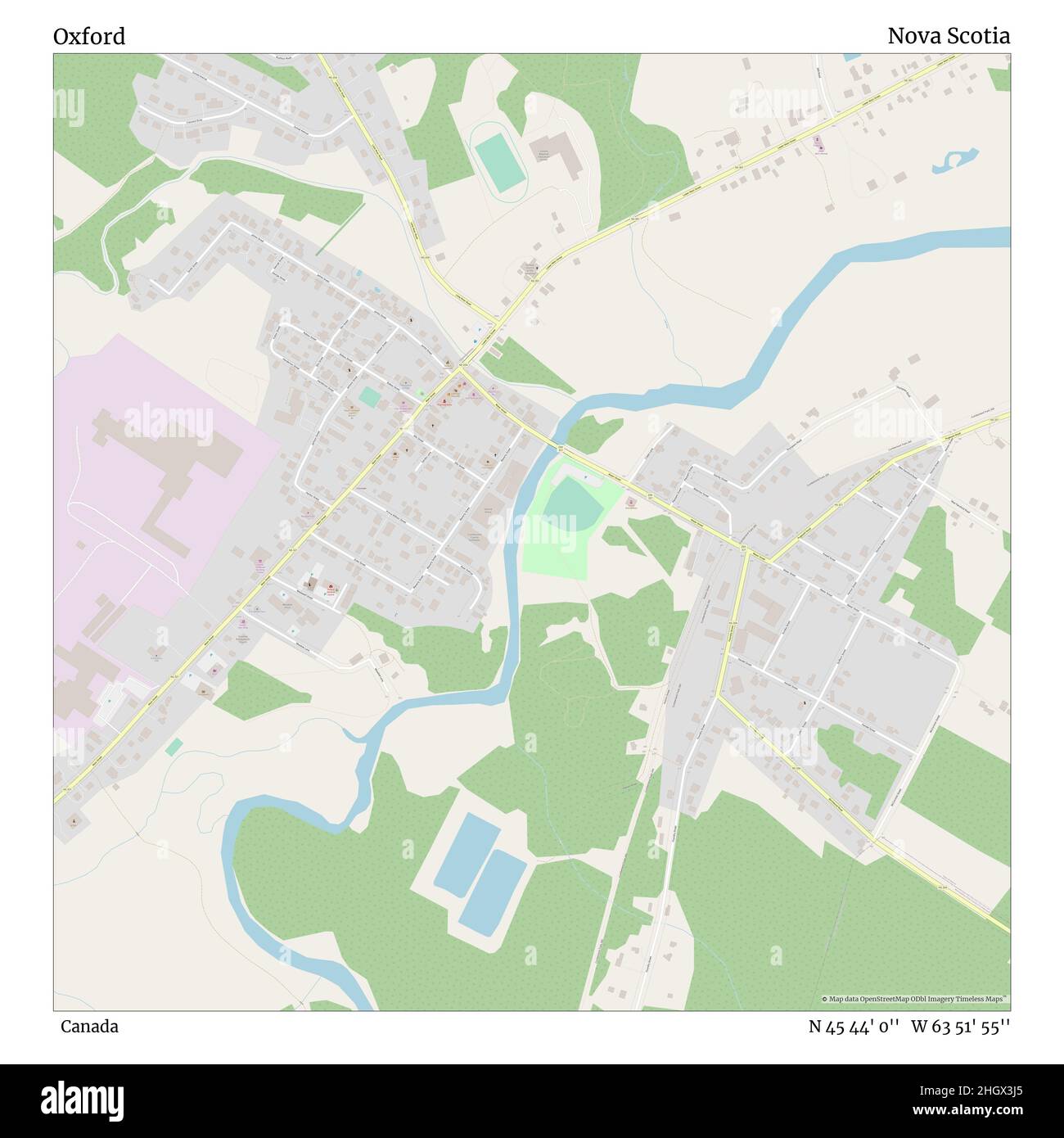 Oxford Nova Scotia Map Oxford, Canada, Nova Scotia, N 45 44' 0'', W 63 51' 55'', Map, Timeless Map  Published In 2021. Travelers, Explorers And Adventurers Like Florence  Nightingale, David Livingstone, Ernest Shackleton, Lewis And Clark