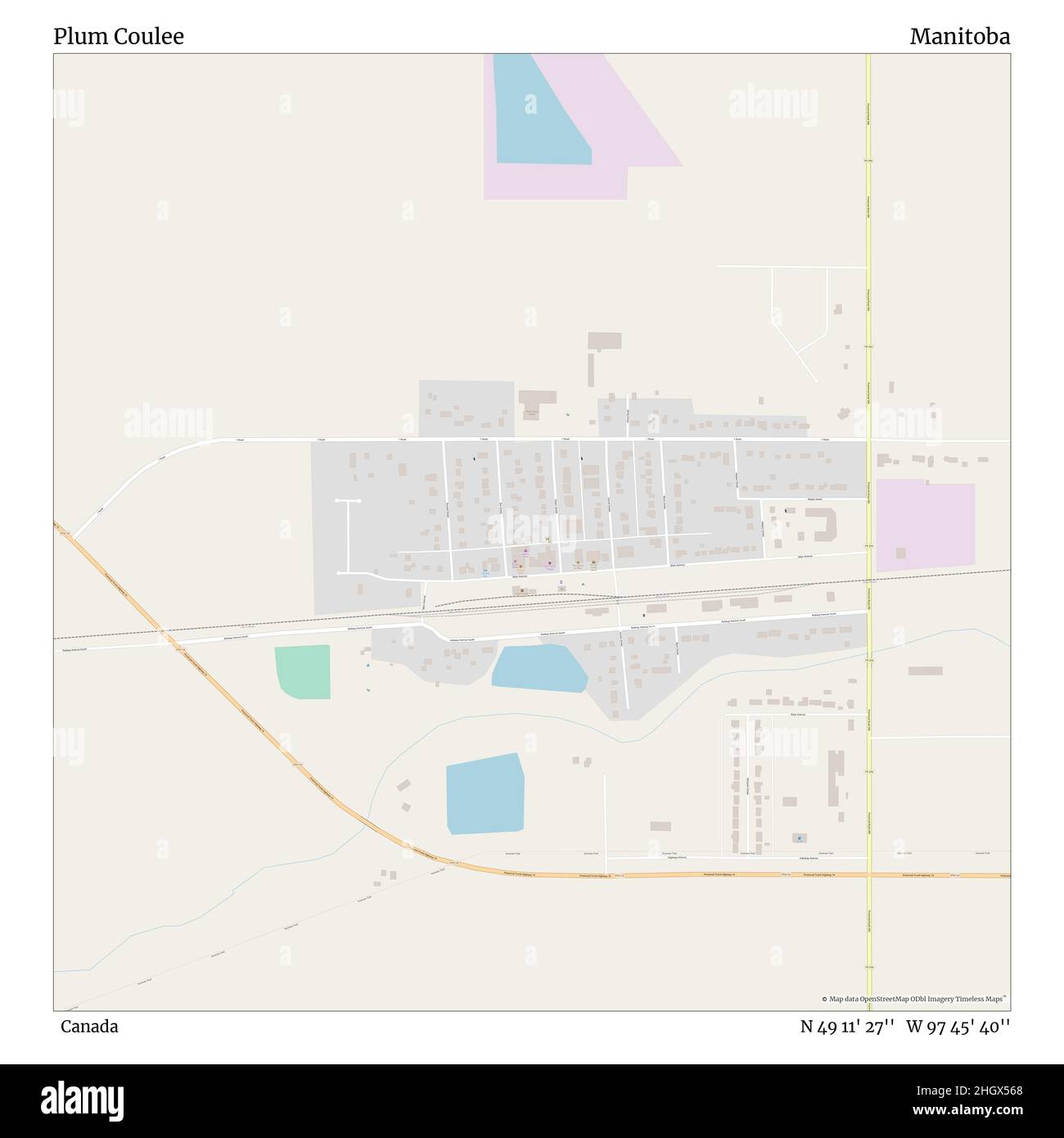 Map of plum coulee Cut Out Stock Images & Pictures Alamy