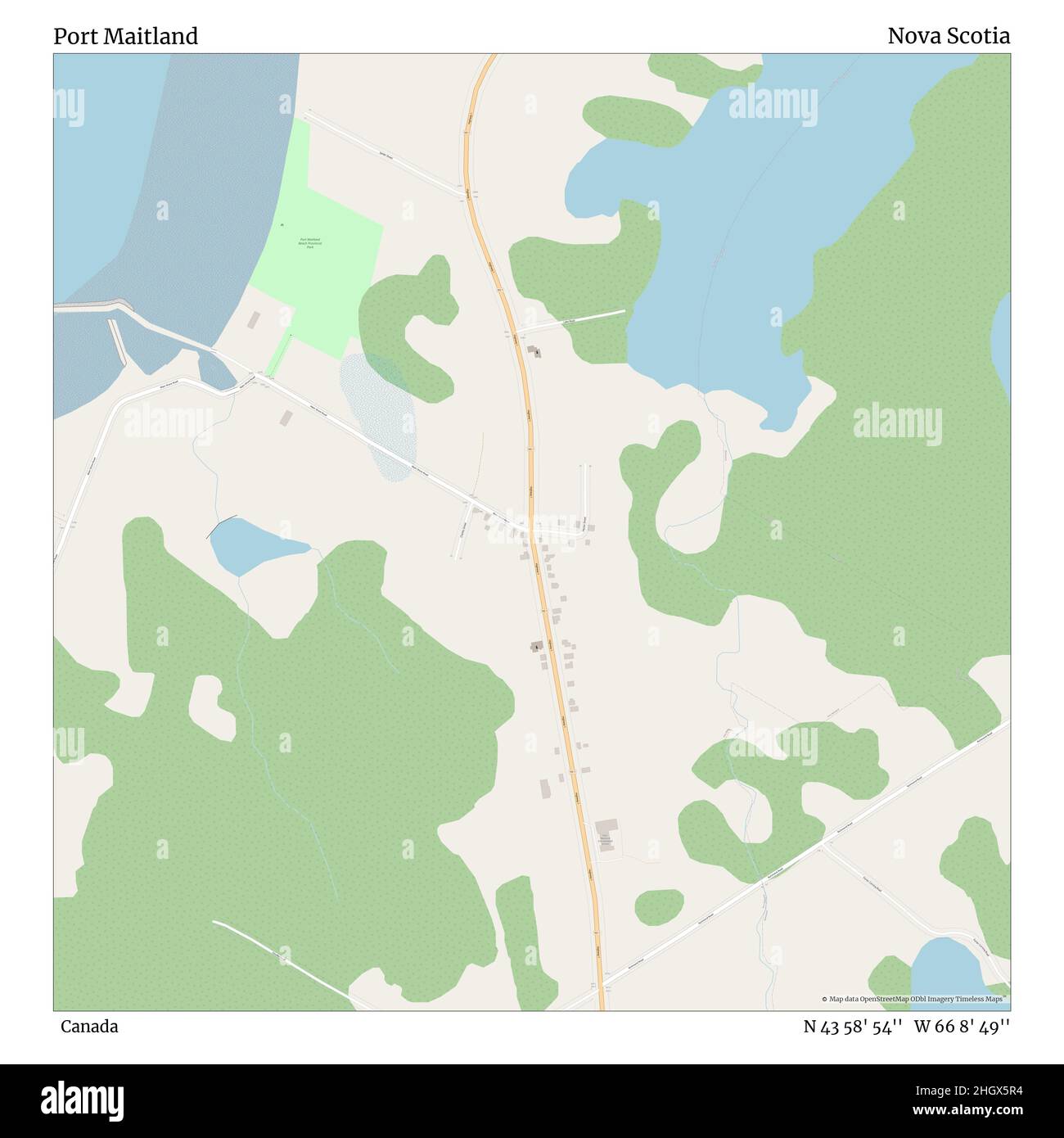 Maitland Nova Scotia Map Port Maitland, Canada, Nova Scotia, N 43 58' 54'', W 66 8' 49'', Map,  Timeless Map Published In 2021. Travelers, Explorers And Adventurers Like  Florence Nightingale, David Livingstone, Ernest Shackleton, Lewis And