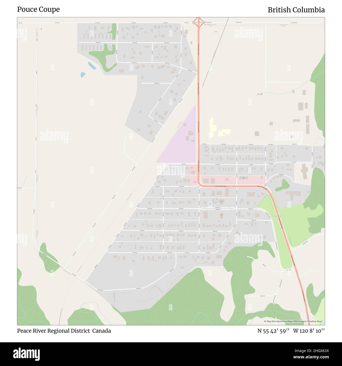 Pouce Coupe, Peace River Regional District, Canada, British Columbia, N 55 42' 59'', W 120 8' 10