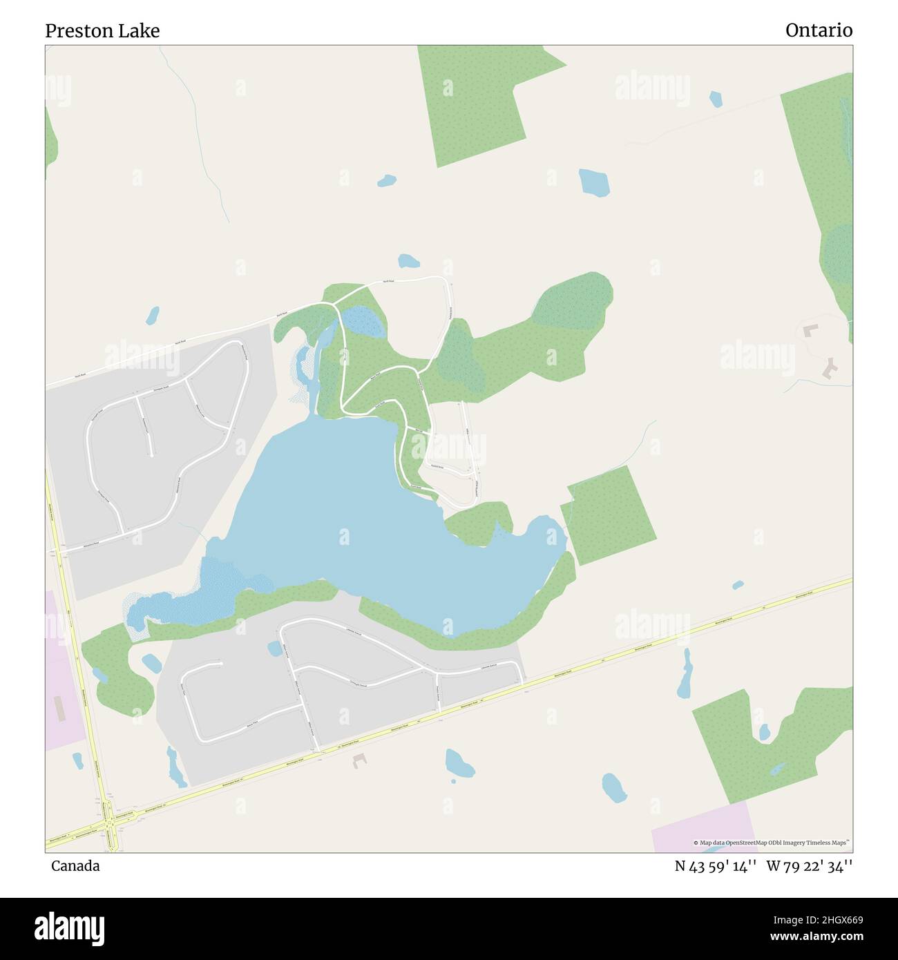 Topographic Lake Maps Ontario Canada Preston Lake, Canada, Ontario, N 43 59' 14'', W 79 22' 34'', Map, Timeless  Map Published In 2021. Travelers, Explorers And Adventurers Like Florence  Nightingale, David Livingstone, Ernest Shackleton, Lewis And Clark