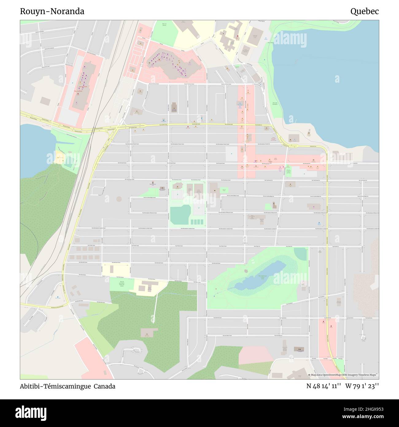 Map of rouyn noranda quebec Cut Out Stock Images & Pictures Alamy
