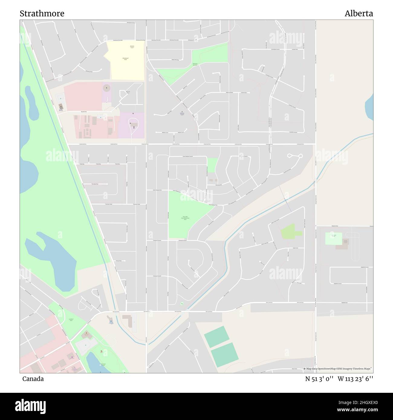 Map Of Strathmore Alberta Strathmore, Canada, Alberta, N 51 3' 0'', W 113 23' 6'', Map, Timeless Map  Published In 2021. Travelers, Explorers And Adventurers Like Florence  Nightingale, David Livingstone, Ernest Shackleton, Lewis And Clark And