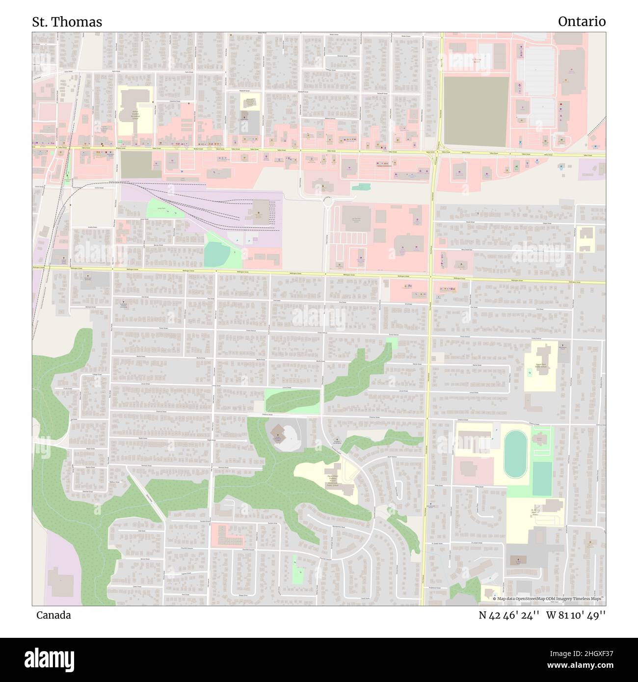 Map of st thomas ontario Cut Out Stock Images & Pictures Alamy