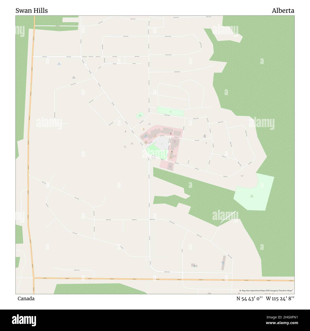 Swan Hills Alberta Map Swan Hills, Canada, Alberta, N 54 43' 0'', W 115 24' 8'', Map, Timeless Map  Published In 2021. Travelers, Explorers And Adventurers Like Florence  Nightingale, David Livingstone, Ernest Shackleton, Lewis And Clark