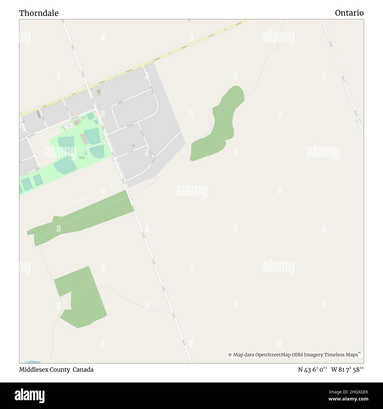 Thorndale, Middlesex County, Canada, Ontario, N 43 6' 0'', W 81 7' 58