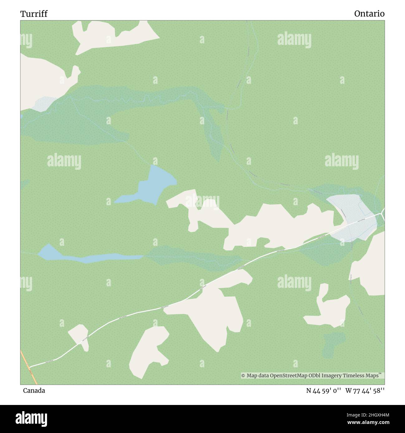 Turriff, Canada, Ontario, N 44 59' 0'', W 77 44' 58'', map, Timeless Map published in 2021