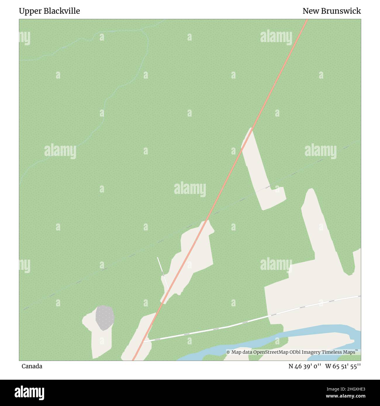 New Brunswick Logging Road Maps Upper Blackville, Canada, New Brunswick, N 46 39' 0'', W 65 51' 55'', Map,  Timeless Map Published In 2021. Travelers, Explorers And Adventurers Like  Florence Nightingale, David Livingstone, Ernest Shackleton, Lewis And