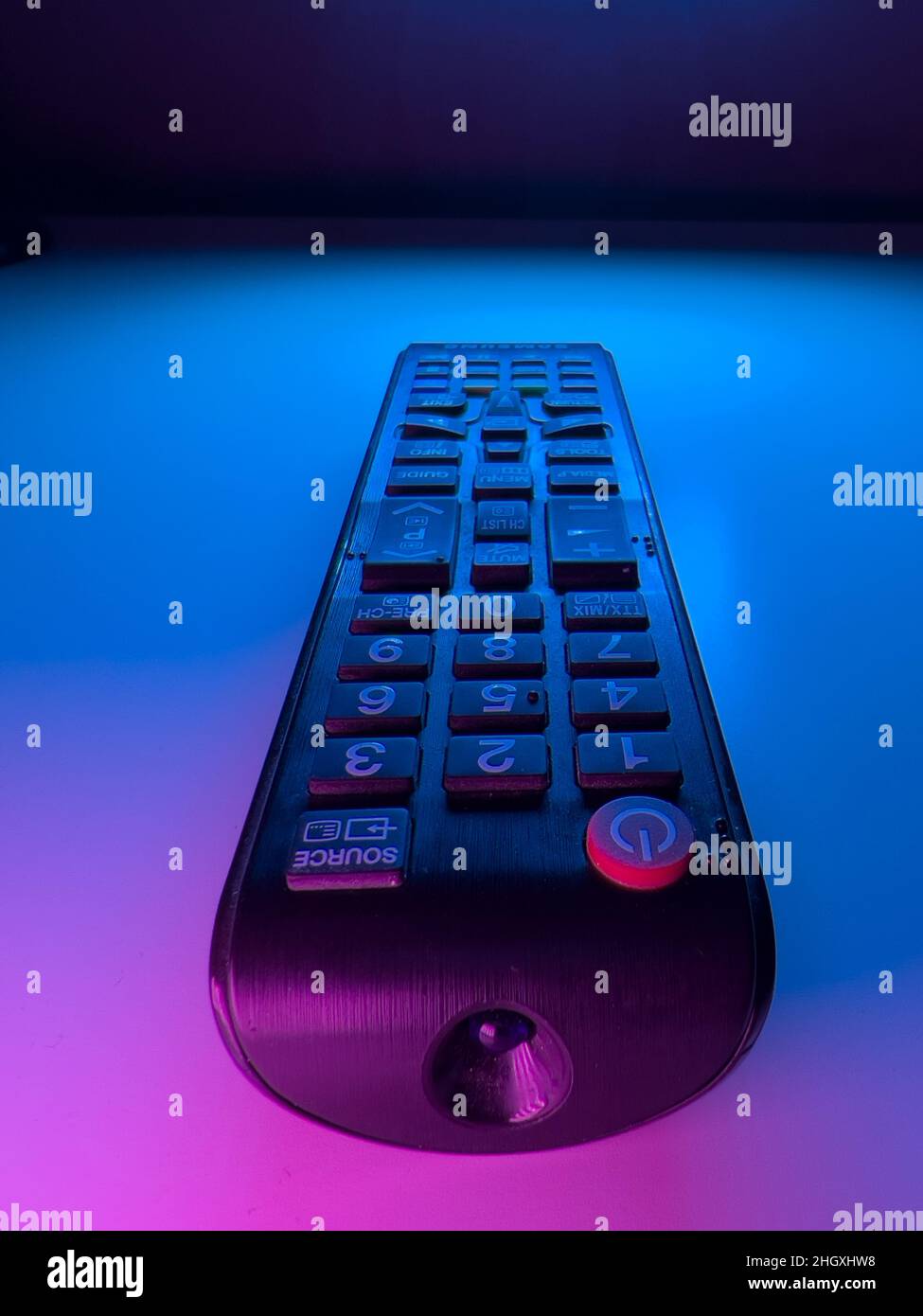 Samsung TV Remote Control - FRANKFURT, GERMANY - JANUARY 22, 2022 Stock Photo