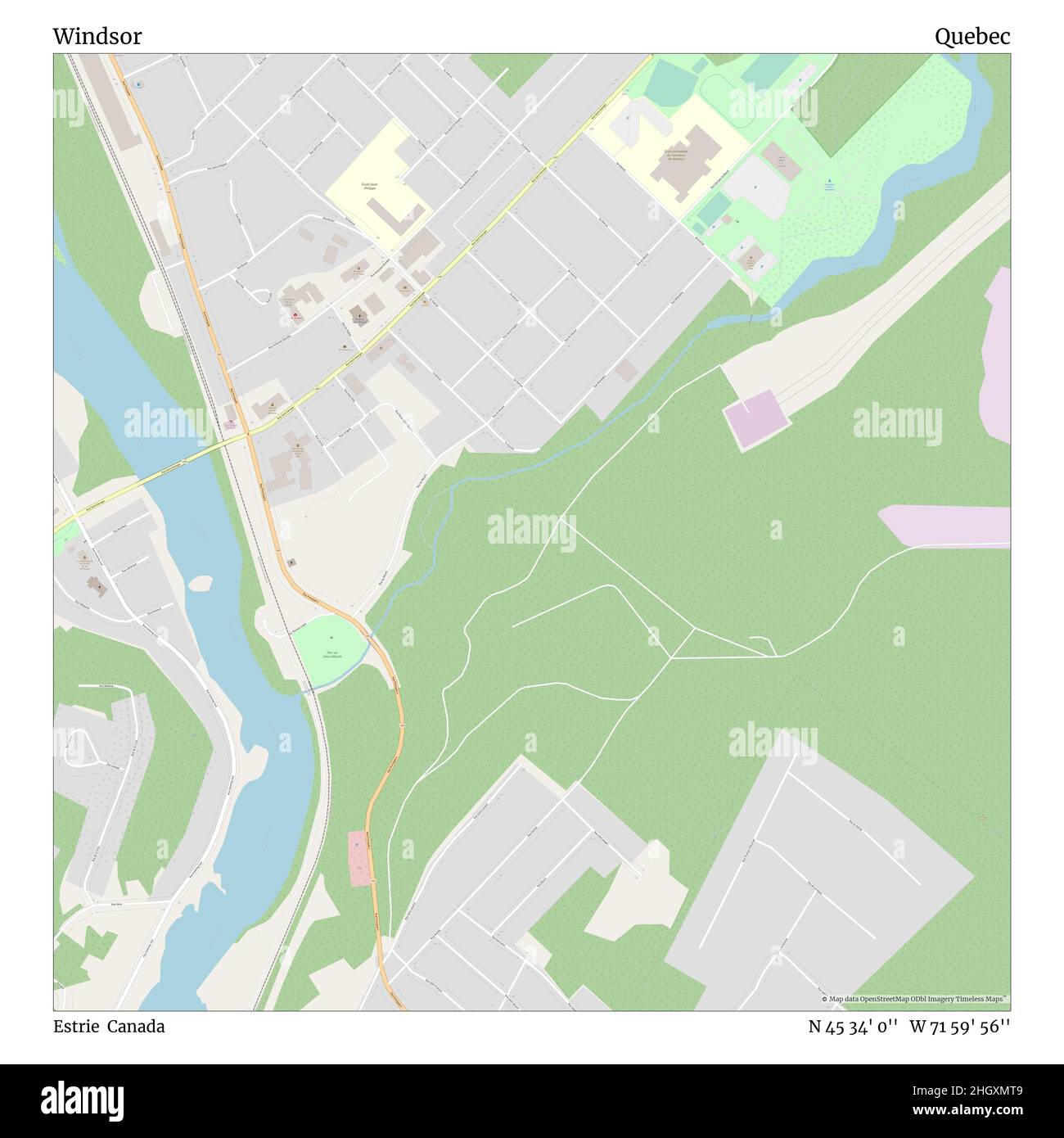 Map of windsor quebec Cut Out Stock Images &amp; Pictures - Alamy