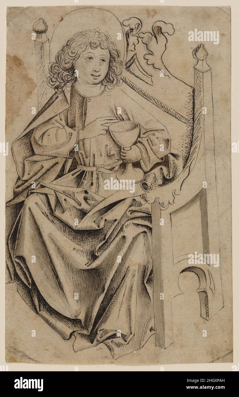 https://c8.alamy.com/comp/2HGXPAH/saint-john-the-evangelist-ca-1480-upper-rhine-switzerland-according-to-the-golden-legend-the-idolatrous-priest-aristodemus-challenged-john-theevangelist-i-will-give-you-poison-to-drink-if-it-does-you-no-harm-it-will-be-clear-that-your-master-is-the-true-godthe-apostle-took-the-cup-armed-himself-with-the-sign-of-the-cross-drained-the-drink-and-suffered-no-harm-and-all-present-began-to-praise-god-christs-favorite-disciple-is-seated-here-in-a-gothic-chair-his-right-hand-blessing-the-cup-of-poison-the-drawing-presents-a-figure-type-found-in-paintings-of-the-upper-rhine-trimm-2HGXPAH.jpg